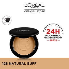 L'Oreal Paris Infallible 24H Oil Killer High Coverage Face Powder - 128 Natural Buff