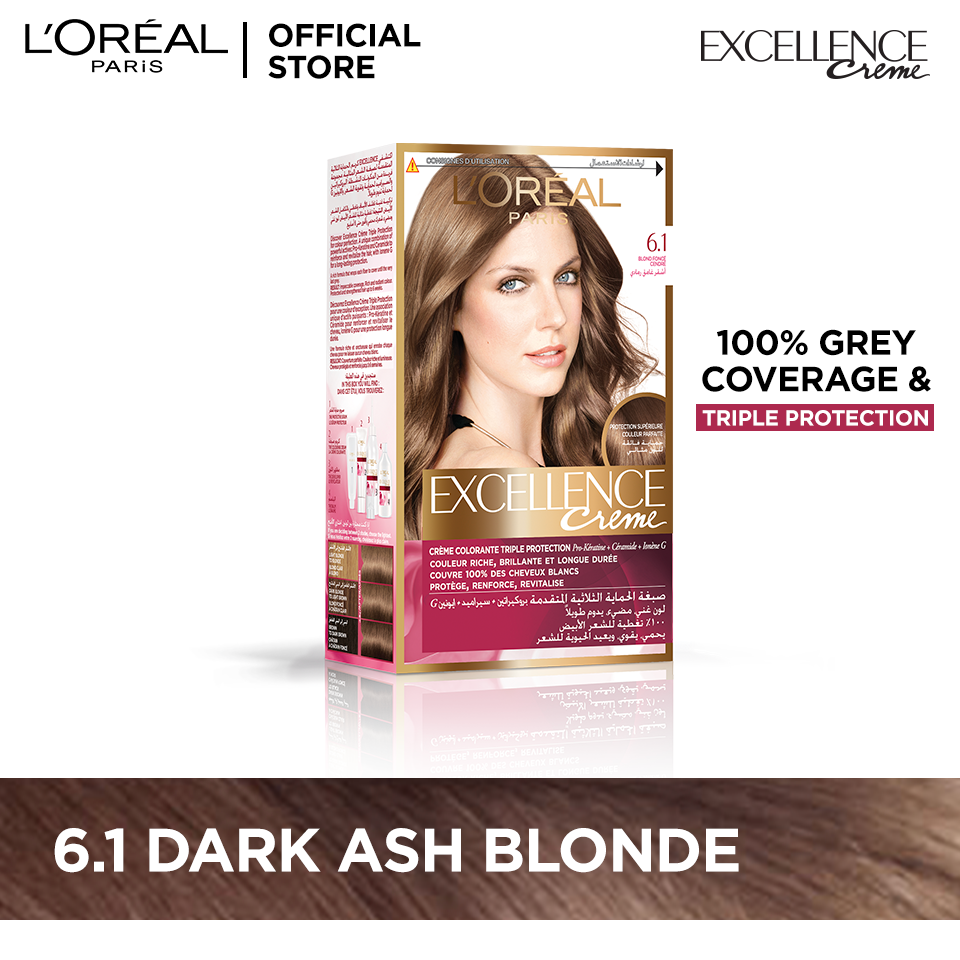 L'Oreal Paris Excellence Creme Hair Colour - #6.1 Dark Ash Blond