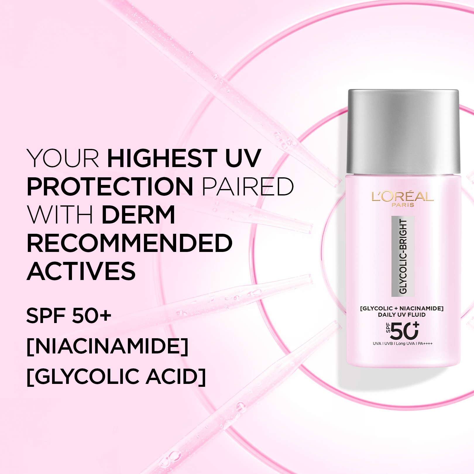 L'Oreal Skin Expert - Glycolic Bright UV Fluid SPF 50+