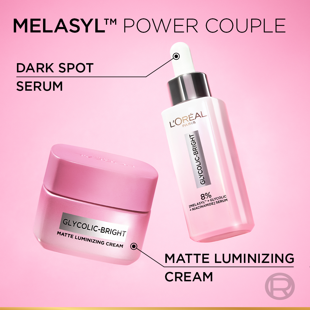 L'Oreal Paris - Glycolic Bright Matte Luminizing Cream With Melasyl - 30Ml