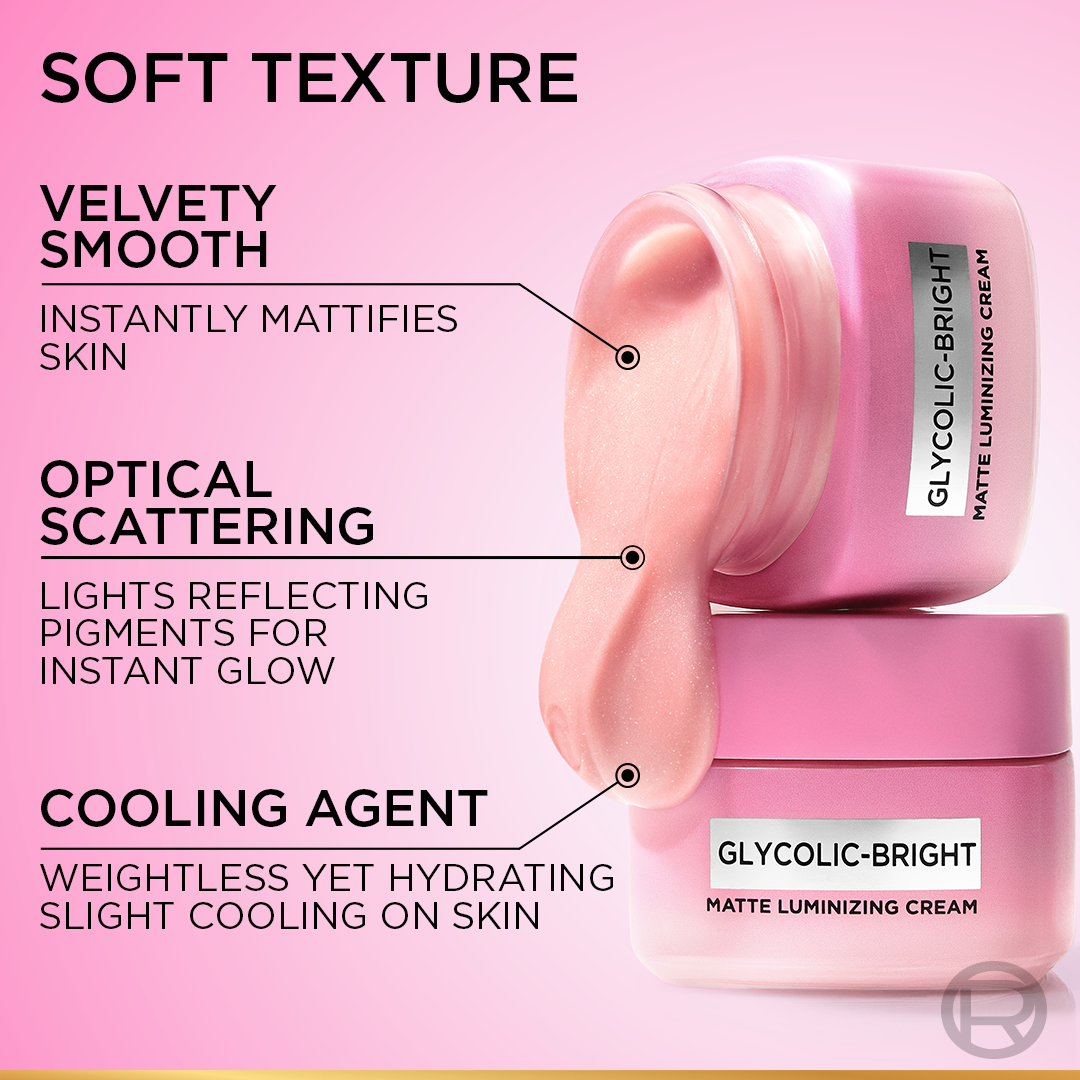 L'Oreal Paris - Glycolic Bright Matte Luminizing Cream With Melasyl - 30Ml