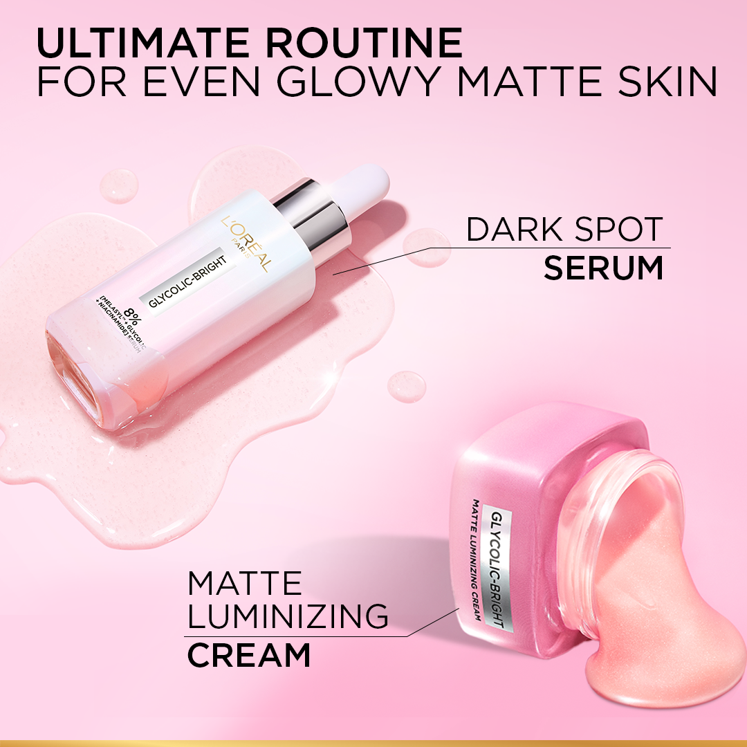 L'Oreal Paris - Glycolic Bright Matte Luminizing Cream With Melasyl - 30Ml