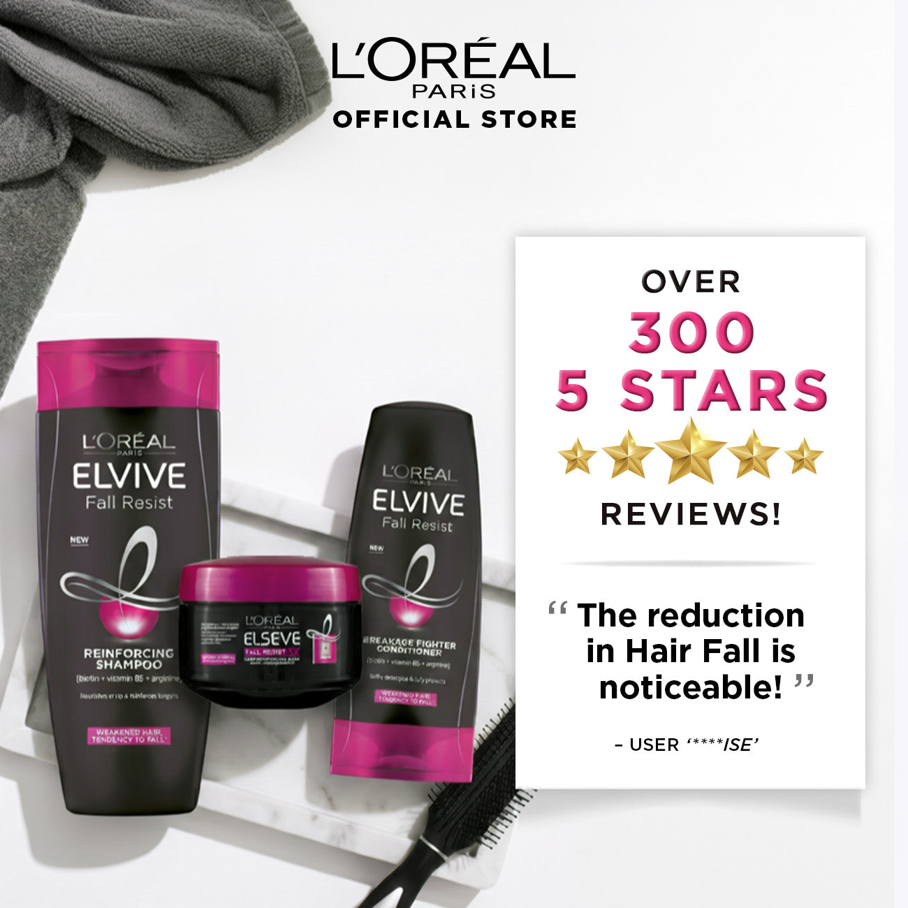 L'Oreal Paris - Elseve Fall Resist 3X Anti-Hair Fall Treatment Mask 200ml