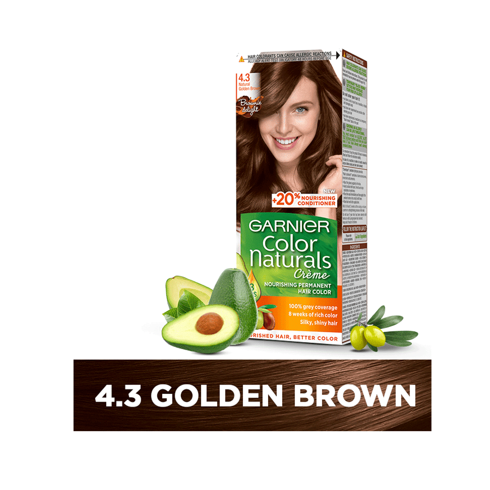 Garnier Color Naturals Creme Nourishing Permanent Hair Color (4.3 Natural Golden Brown)