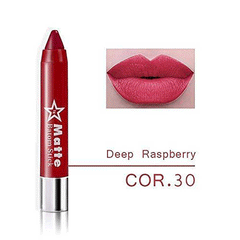 Miss Rose Matte Batom Stick Chubby Lip Crayon - Deep Rasberry (Color-30)
