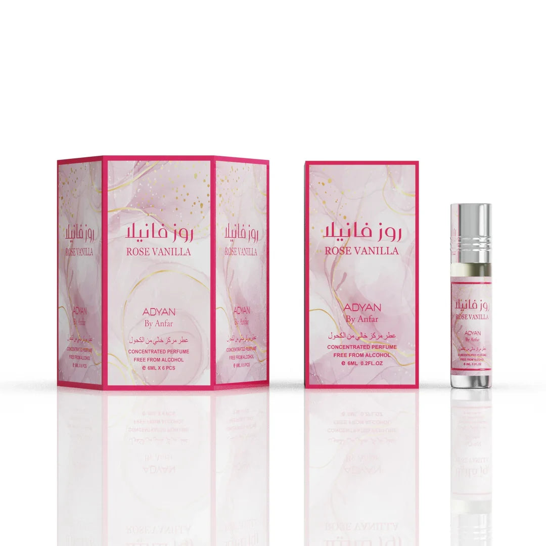 Anfar Rose Vanilla Attar ( 1 Box 6 Pieces )